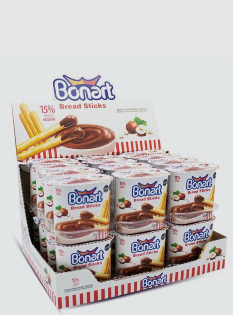 BONART STICKS + HAZELNUTCREAM (52GR X 24)