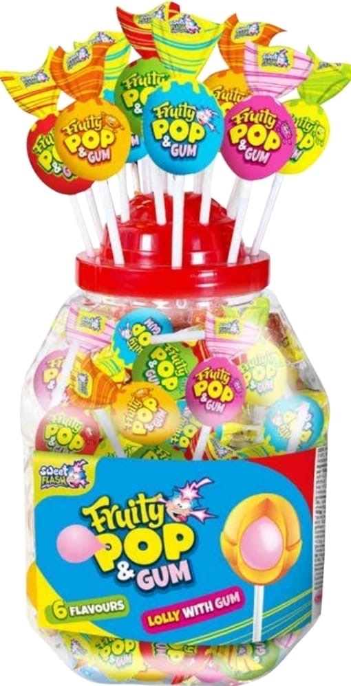 SWEET FLASH FRUITY POP LOLLIES (100*16GR)