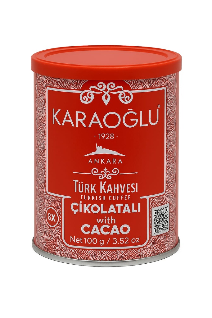 KARAOGLU TURK KAHVESI TENEKE (CIKOLATA) (100GR*12)