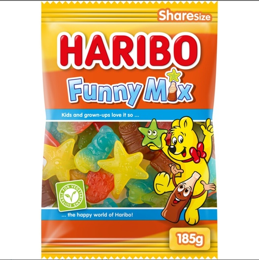 [HR019] Haribo Veggie Funny-Mix (28x75Gr) Yeni
