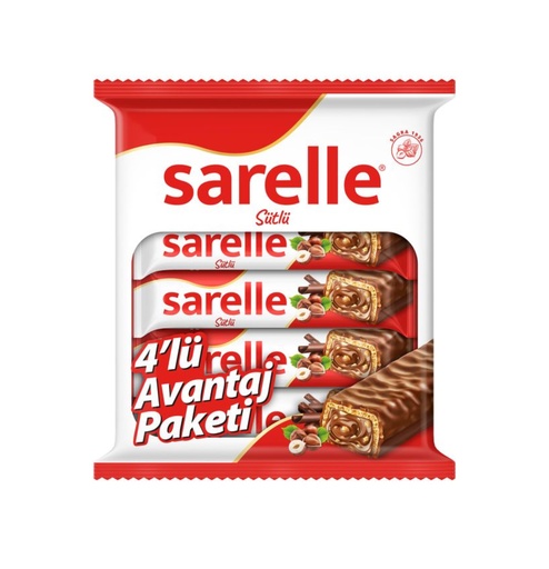 [GH100103204] SARELLE SUTLU CIK. KAP. FINDIKLI GOFRET MULT. (4'LU X 33GR X 16)