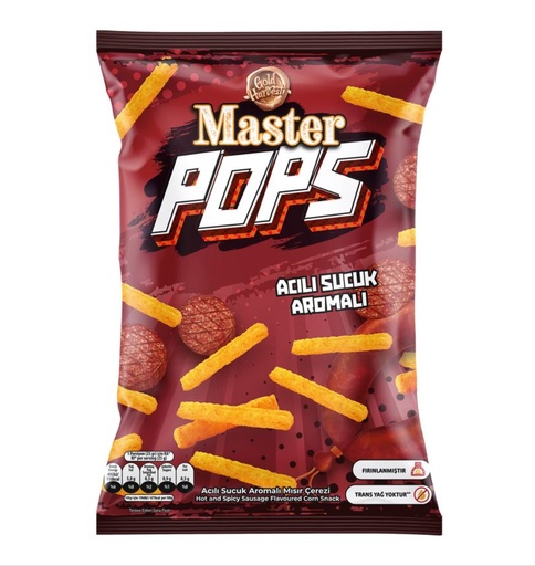 [GH1560090022] Master Pops Acili Sucuk Aromali Misir Cipsi (90gr X 16)